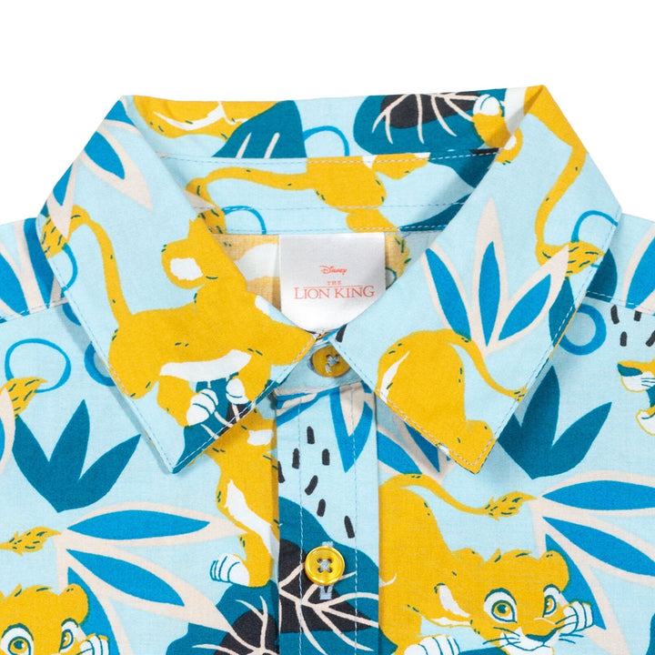 Lion King Simba Short Sleeve Button Down Dress Shirt - imagikids