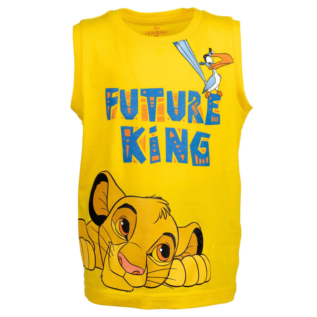 Lion King T-Shirt Tank Top and French Terry Shorts 3 Piece Outfit Set - imagikids