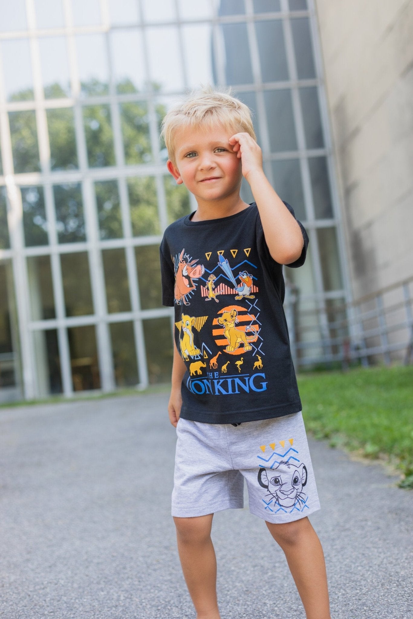 Lion King T-Shirt Tank Top and French Terry Shorts 3 Piece Outfit Set - imagikids