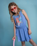 Little Mermaid Princess Ariel Sleeveless Romper With Skirt Overlay