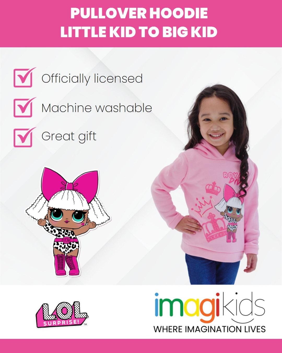 L.O.L. Surprise! Diva Fleece Pullover Hoodie - imagikids