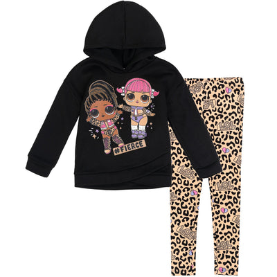 L.O.L. Surprise! Fierce Pullover Crossover Fleece Hoodie and Leggings Outfit Set - imagikids