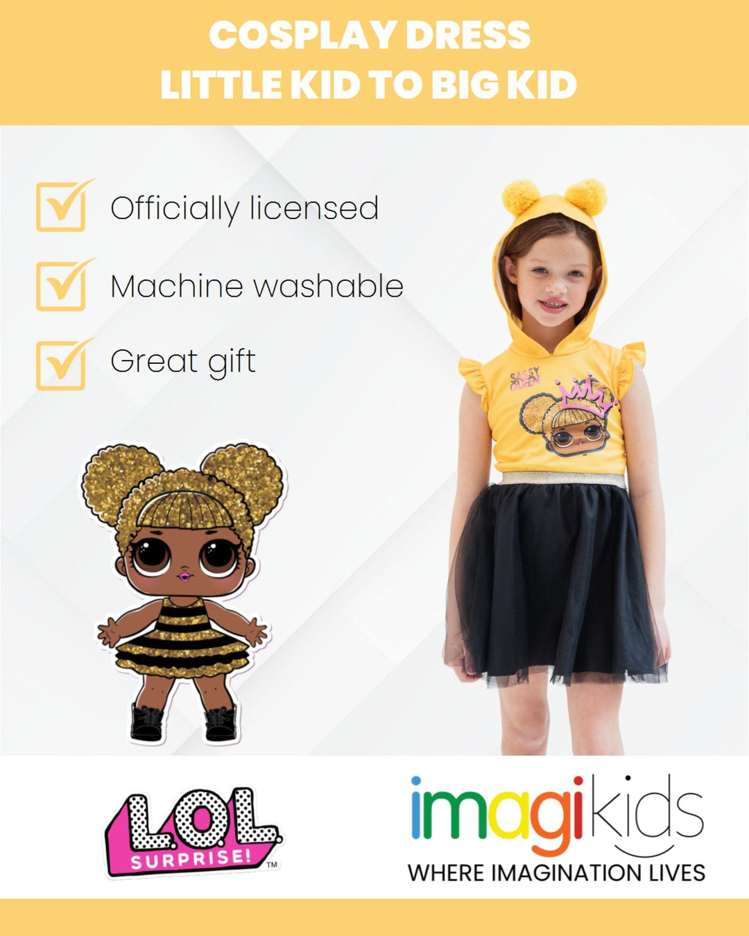 L.O.L. Surprise! Queen Bee Hooded Dress - imagikids