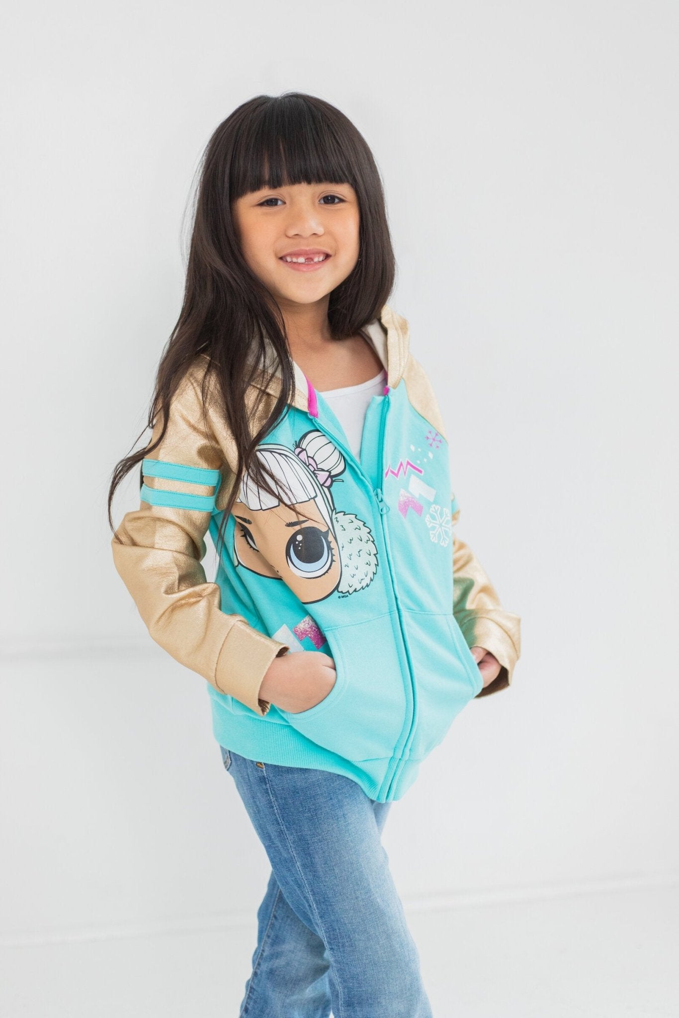 L.O.L. Surprise! Snow Angel French Terry Zip Up Hoodie Toddler to Big Kid - imagikids