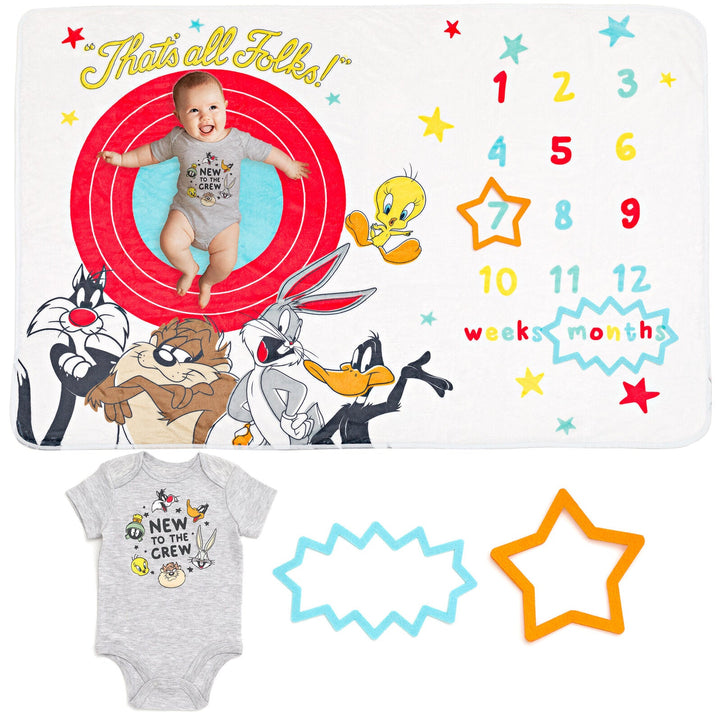 Looney Tunes 4 Piece Monthly Milestone Gift Set - imagikids