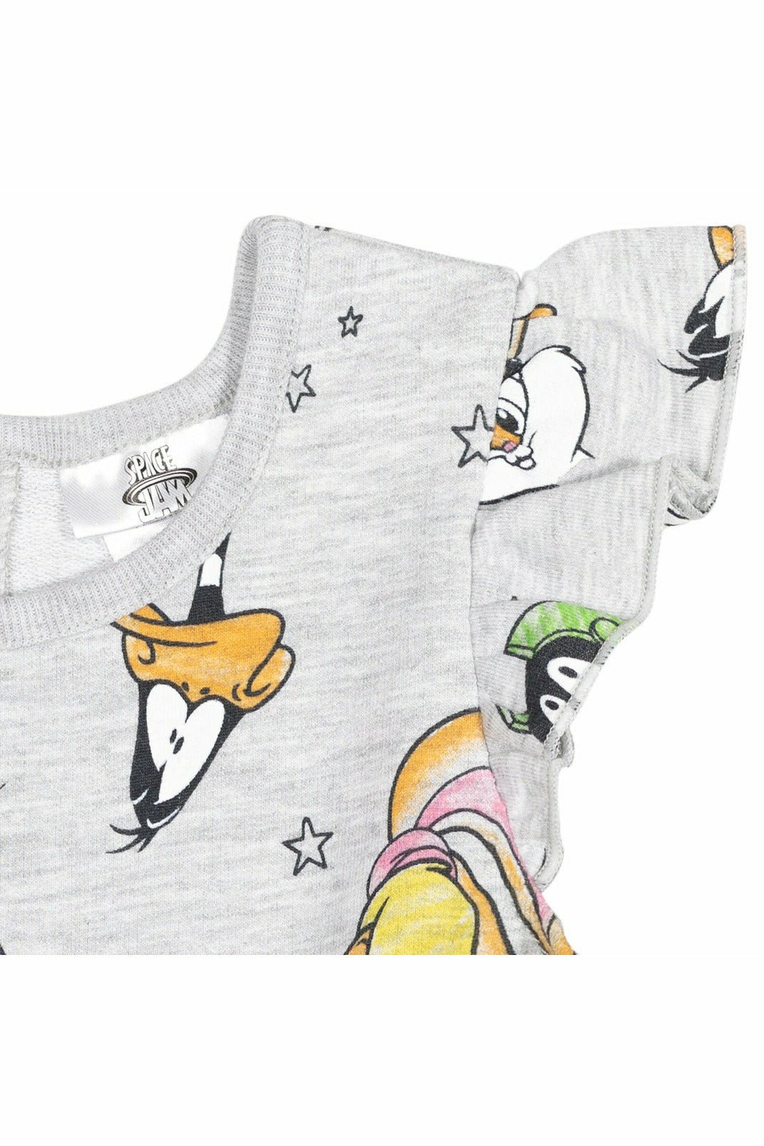 Looney Tunes Space Jam French Terry Ruffle Romper - imagikids