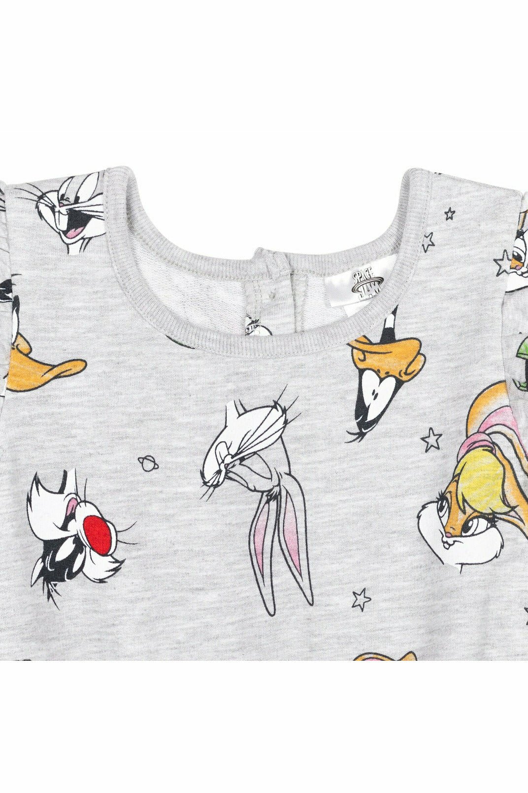 Looney Tunes Space Jam French Terry Ruffle Romper - imagikids