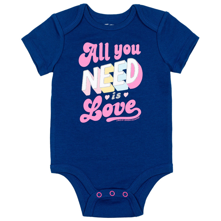 Lyrics by Lennon and McCartney 5 Pack Cuddly Short Sleeve Bodysuits