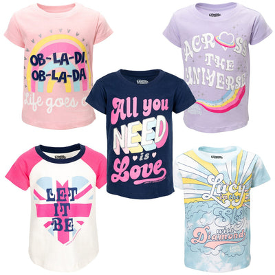 Lyrics by Lennon and McCartney 5 Pack Pullover Graphic T-Shirts - imagikids