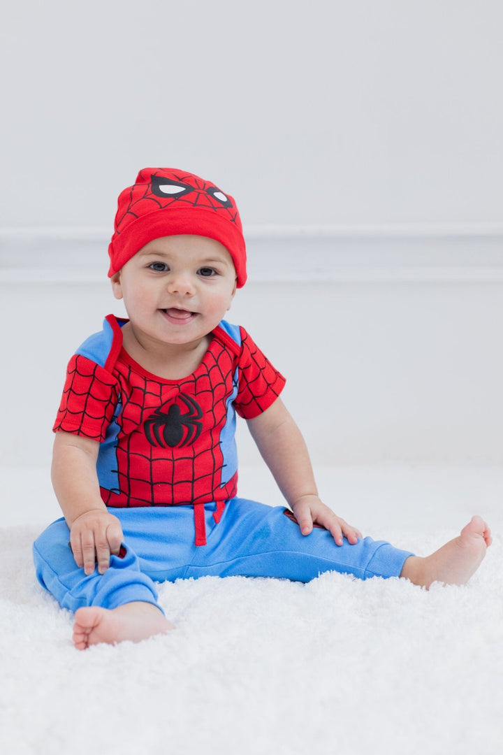 Marvel 3 Piece Outfit Set: Bodysuit Pants Hat - imagikids