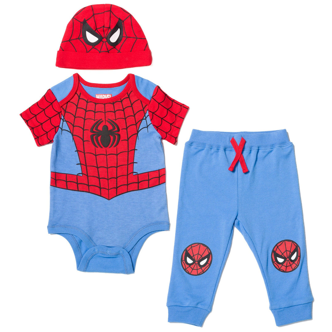 Marvel 3 Piece Outfit Set: Bodysuit Pants Hat - imagikids