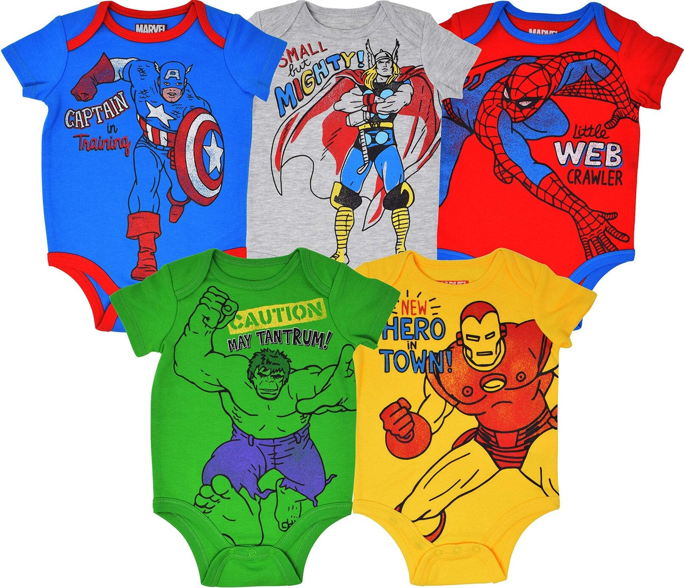 Marvel 5 Pack Bodysuits - imagikids