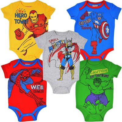 Marvel 5 Pack Bodysuits - imagikids