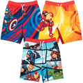 Marvel Avengers 3 Pack UPF 50+ Swim Trunks Bathing Suits