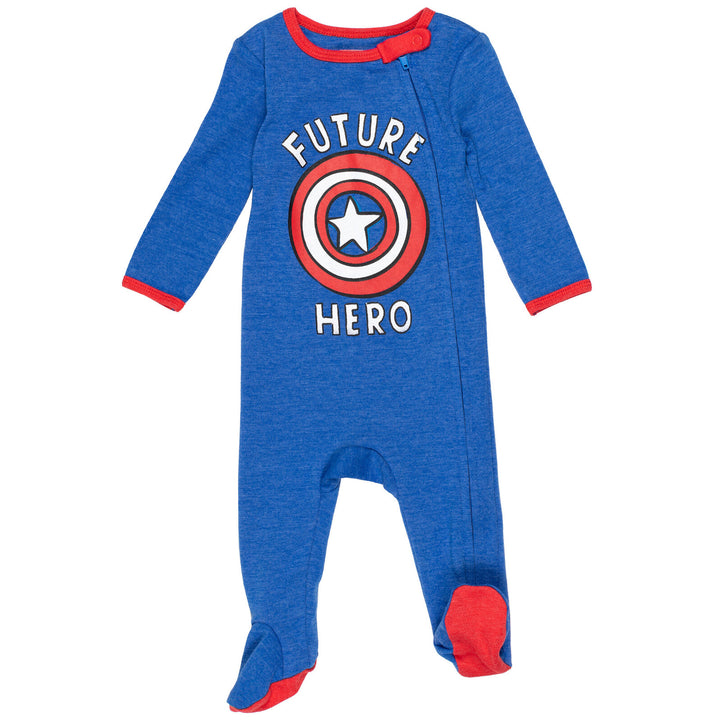 Marvel Avengers 3 Pack Zip-Up Long Sleeve Sleep N' Play Coveralls