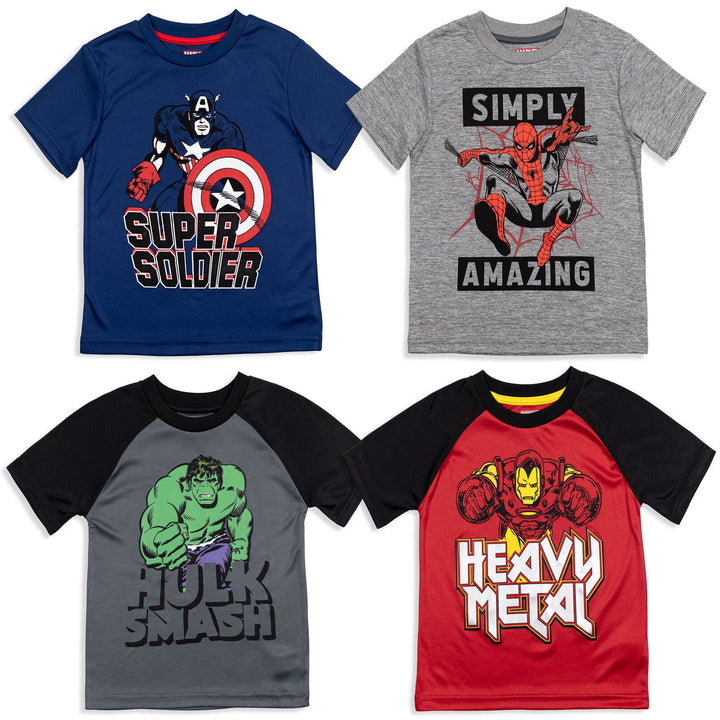 Marvel Avengers 4 Pack Athletic T-Shirts - imagikids