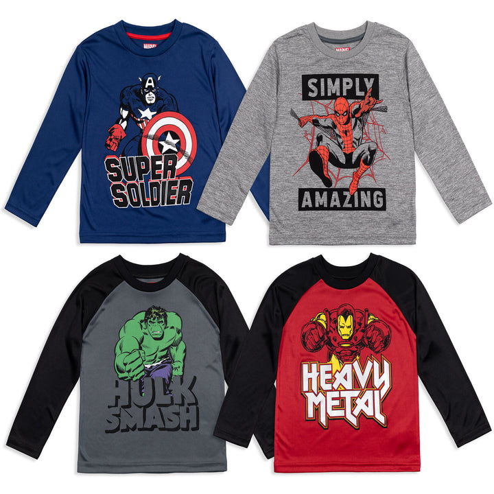 Marvel Avengers Captain America 4 Pack Raglan Long Sleeve Graphic T-Shirt