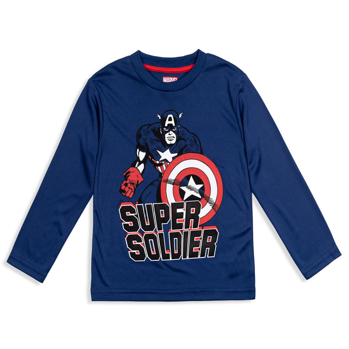 Marvel Avengers Captain America 4 Pack Raglan Long Sleeve Graphic T-Shirt