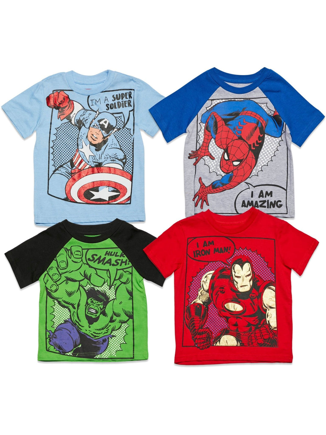 Marvel Avengers 4 Pack T-Shirts - imagikids