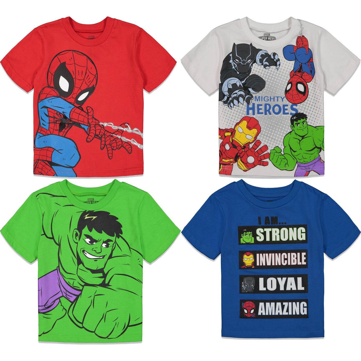 Pack de 4 camisetas gráficas de manga larga de Los Vengadores de Marvel