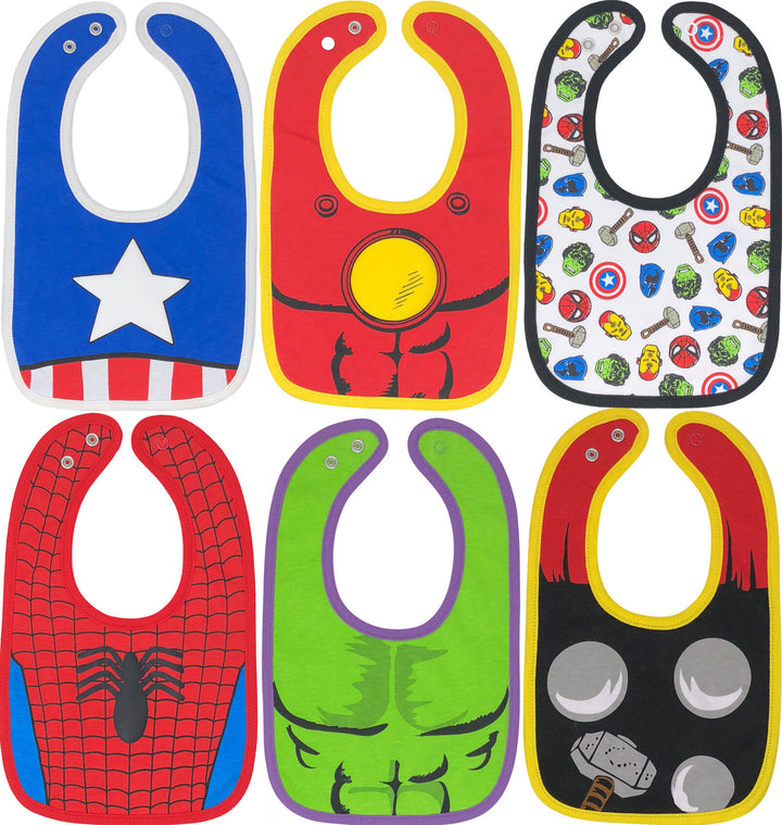 Avengers 6 Pack Bibs (OS)