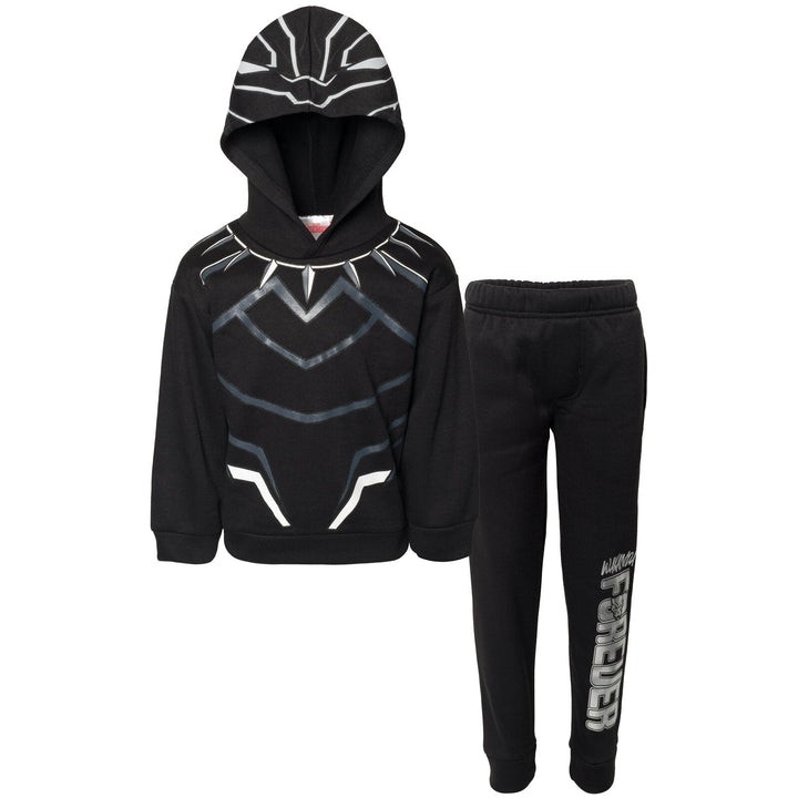 Marvel Avengers Black Panther Fleece Athletic Pullover Hoodie and Pants Outfit Set - imagikids