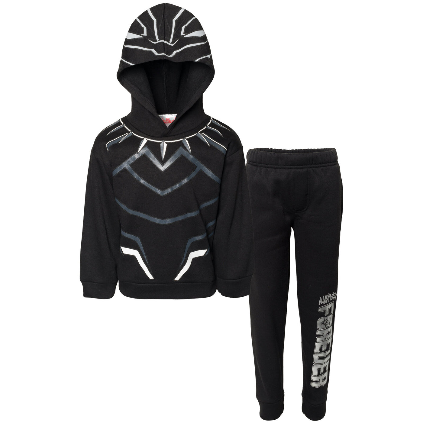 Marvel Avengers Black Panther Fleece Athletic Pullover Hoodie and Pants Outfit Set