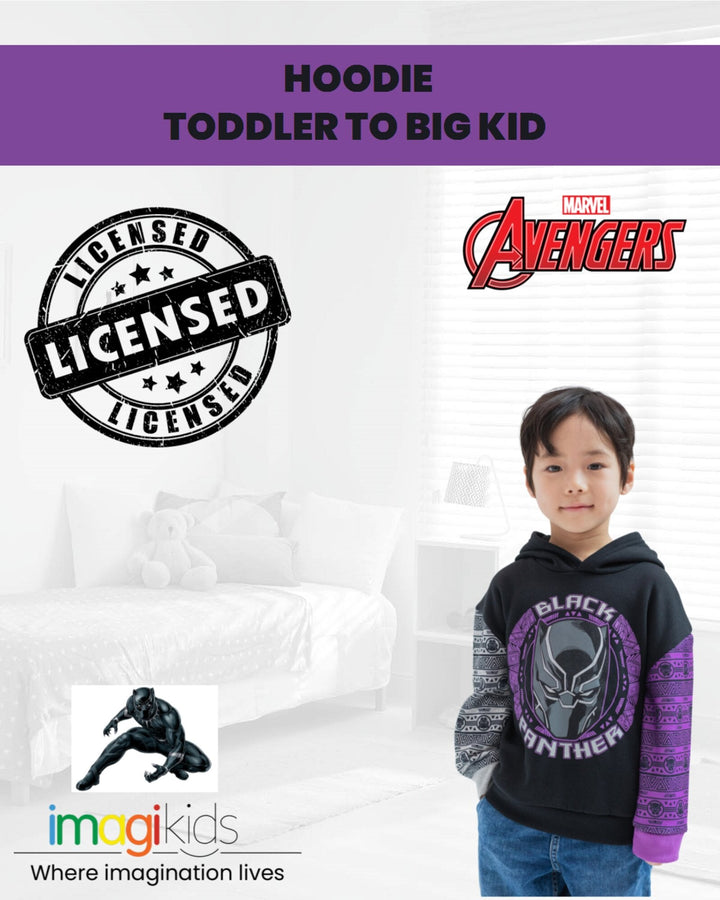 Marvel Avengers Black Panther Fleece Pullover Hoodie - imagikids