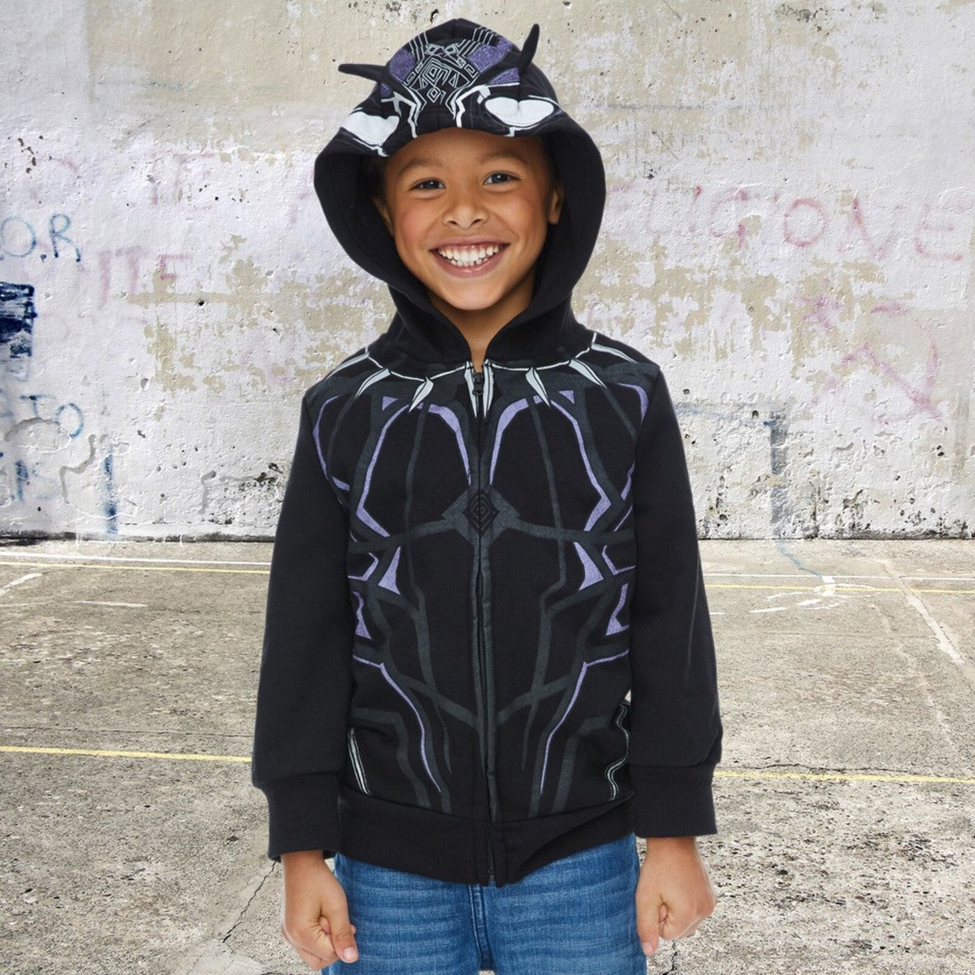 Marvel Avengers Black Panther Fleece Zip Up Hoodie - imagikids