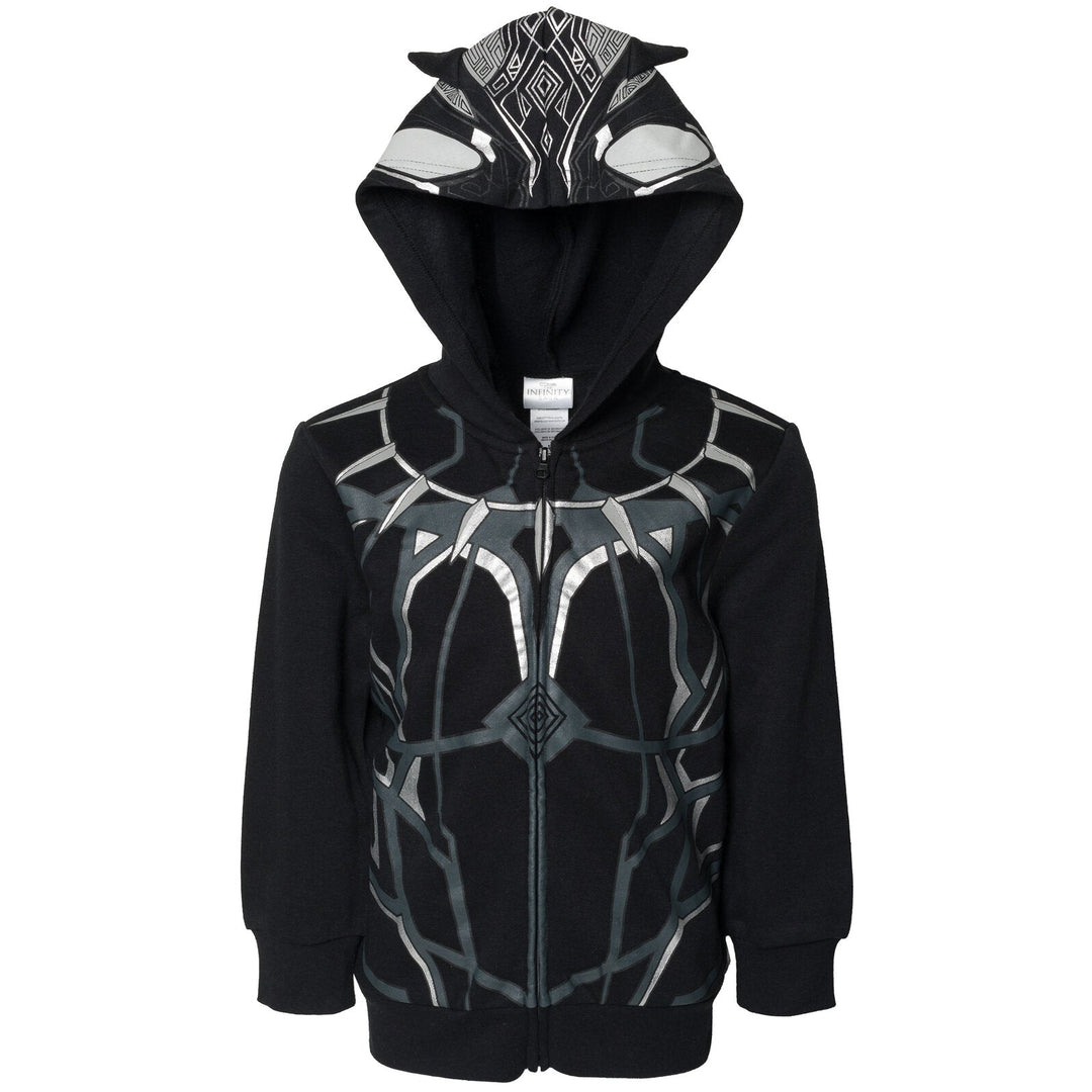 Marvel Avengers Black Panther Fleece Zip Up Pullover Hoodie - imagikids