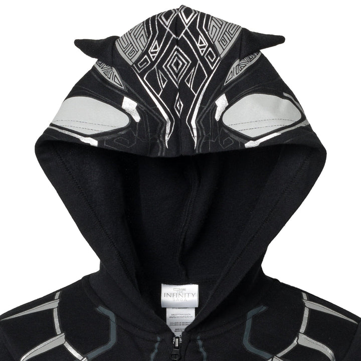 Marvel Avengers Black Panther Fleece Zip Up Pullover Hoodie - imagikids