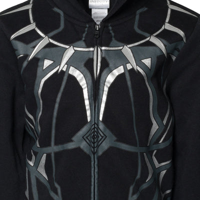 Marvel Avengers Black Panther Fleece Zip Up Pullover Hoodie - imagikids