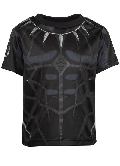 Marvel Avengers Black Panther Metallic Print Athletic T-Shirt and Shorts Outfit Set - imagikids