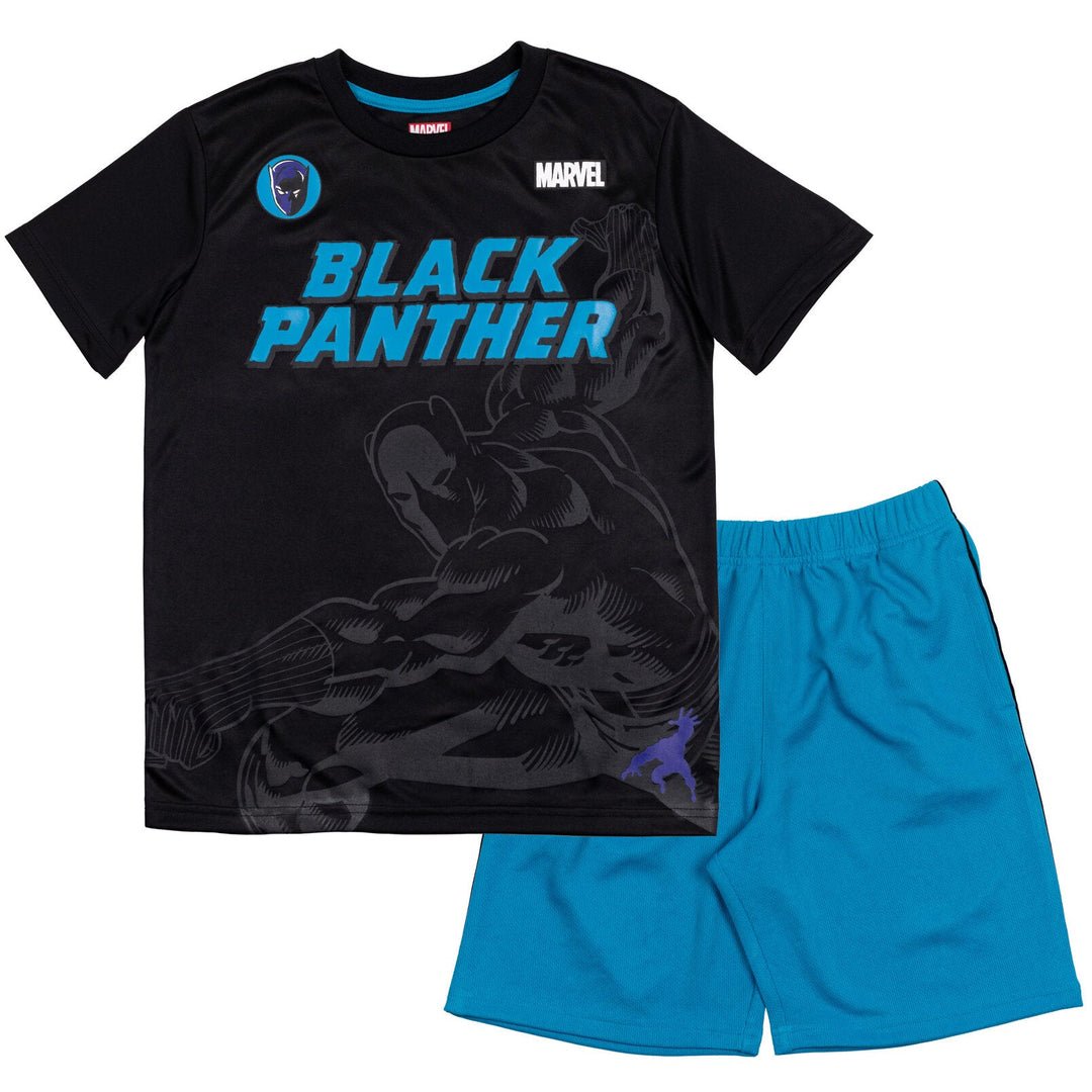 Marvel Avengers Black Panther T-Shirt and Mesh Shorts Outfit Set - imagikids