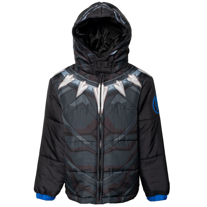 Marvel Avengers Black Panther Zip Up Winter Coat Puffer Jacket - imagikids