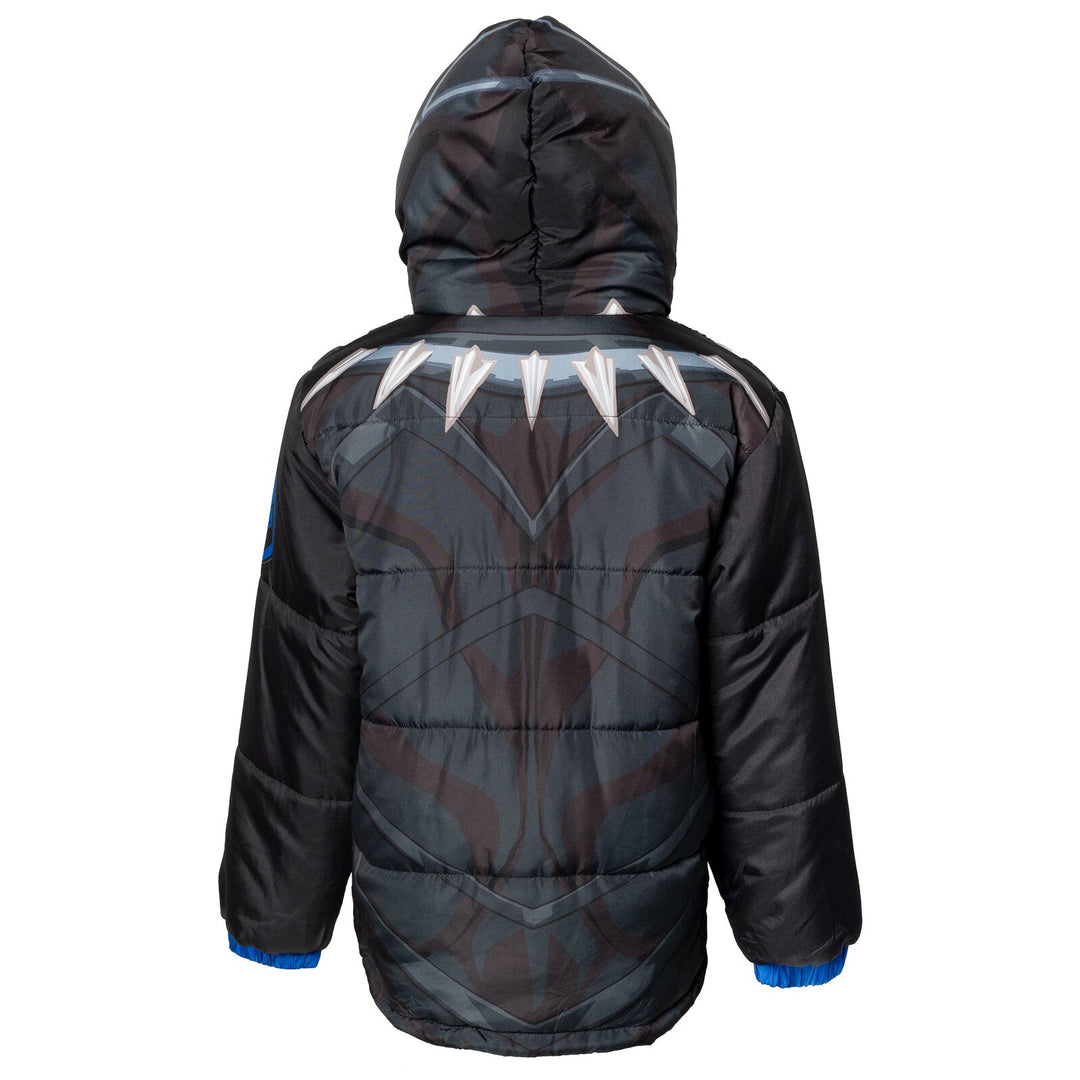 Marvel Avengers Black Panther Zip Up Winter Coat Puffer Jacket - imagikids