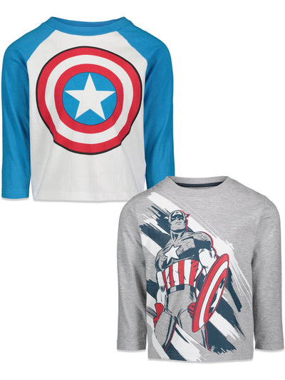 Marvel Avengers Captain America 2 Pack Long Sleeve T-Shirts - imagikids