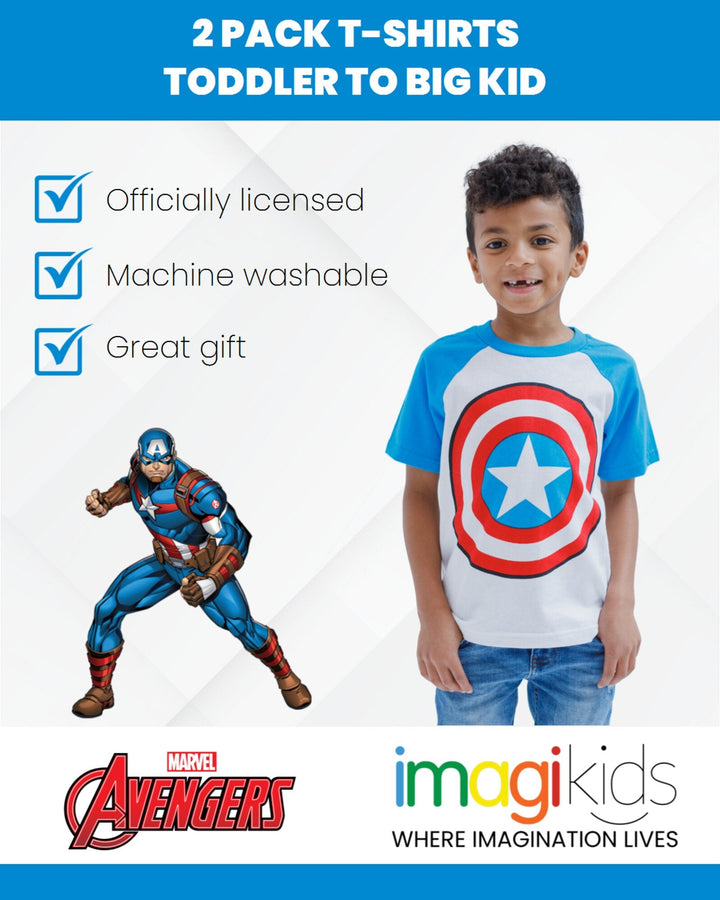 Marvel Avengers Captain America 2 Pack T-Shirts - imagikids