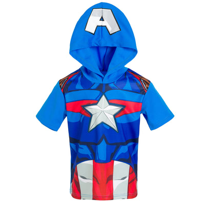 Marvel Avengers Captain America Athletic T-Shirt Mesh Shorts Outfit Set
