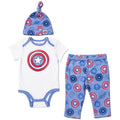 Marvel Avengers Captain America Bodysuit Pants and Hat 3 Piece Outfit Set