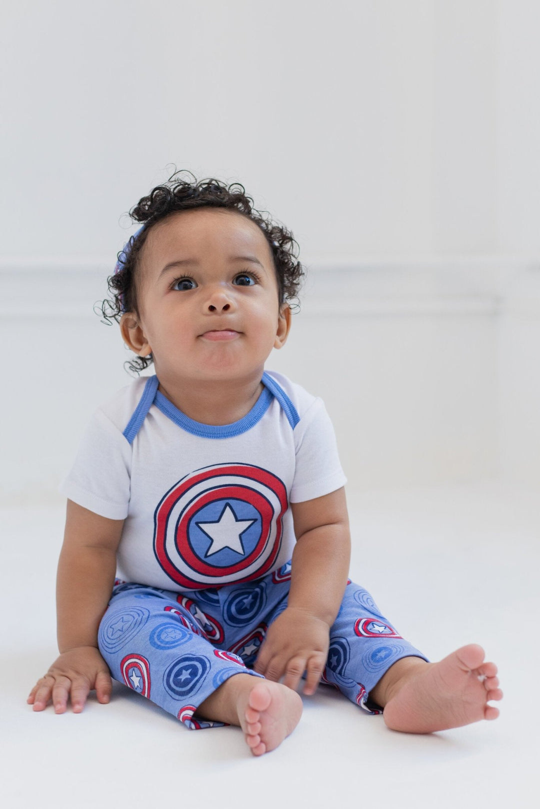 Marvel Avengers Captain America Bodysuit Pants and Hat 3 Piece Outfit Set - imagikids