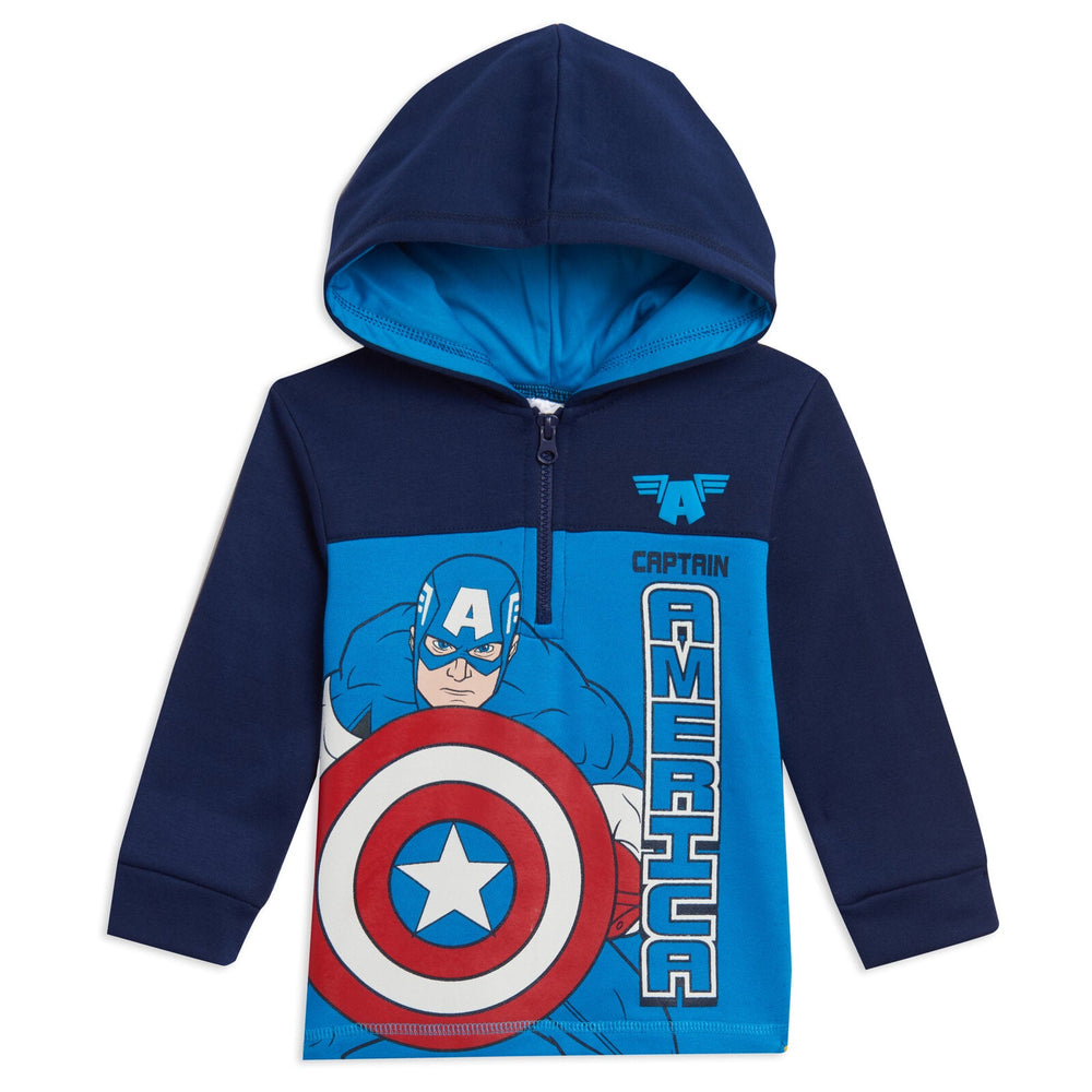Marvel Avengers Captain America Fleece Half Zip Hoodie - imagikids