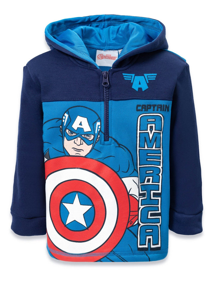 Marvel Avengers Captain America Fleece Half Zip Hoodie - imagikids