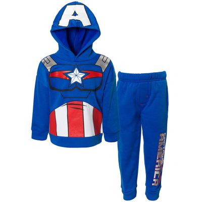 Marvel Avengers Captain America Fleece Pullover Hoodie and Pants Outfit Set