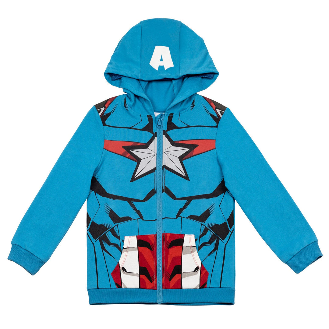 Marvel Avengers Captain America Fleece Zip Up Hoodie - imagikids