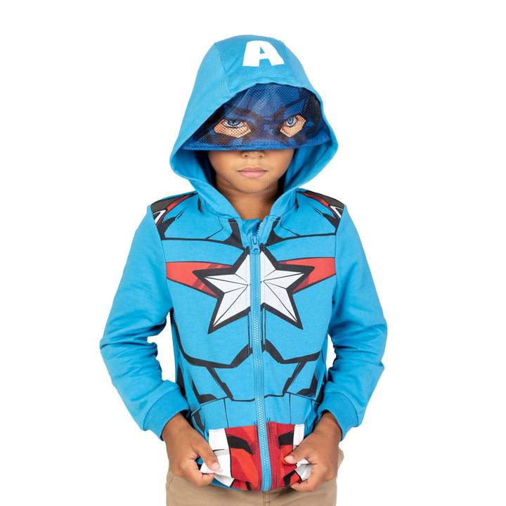 Marvel Avengers Captain America Fleece Zip Up Hoodie - imagikids