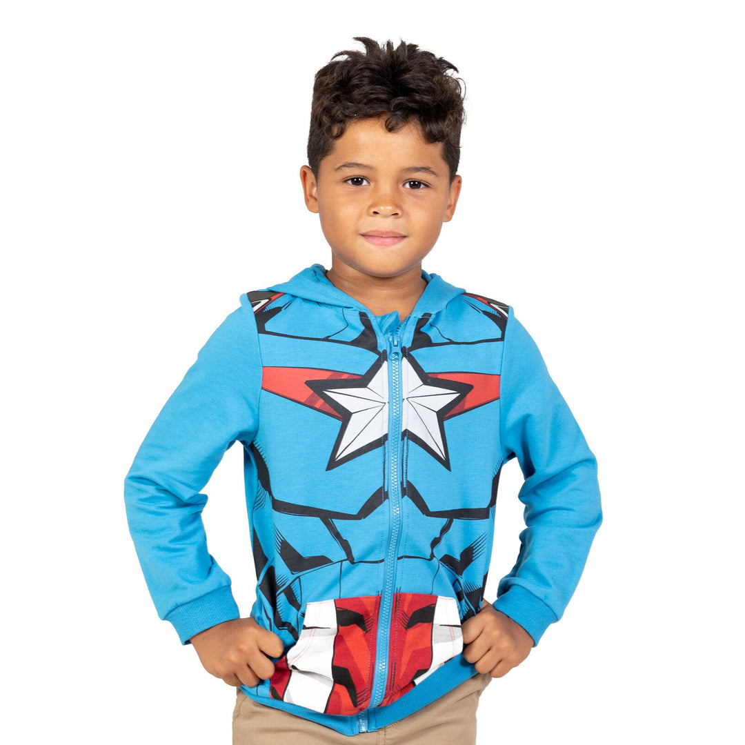 Marvel Avengers Captain America Fleece Zip Up Hoodie - imagikids