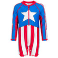 Marvel Avengers Captain America Half Zip UPF 50+ Up One Piece Bathing Suit