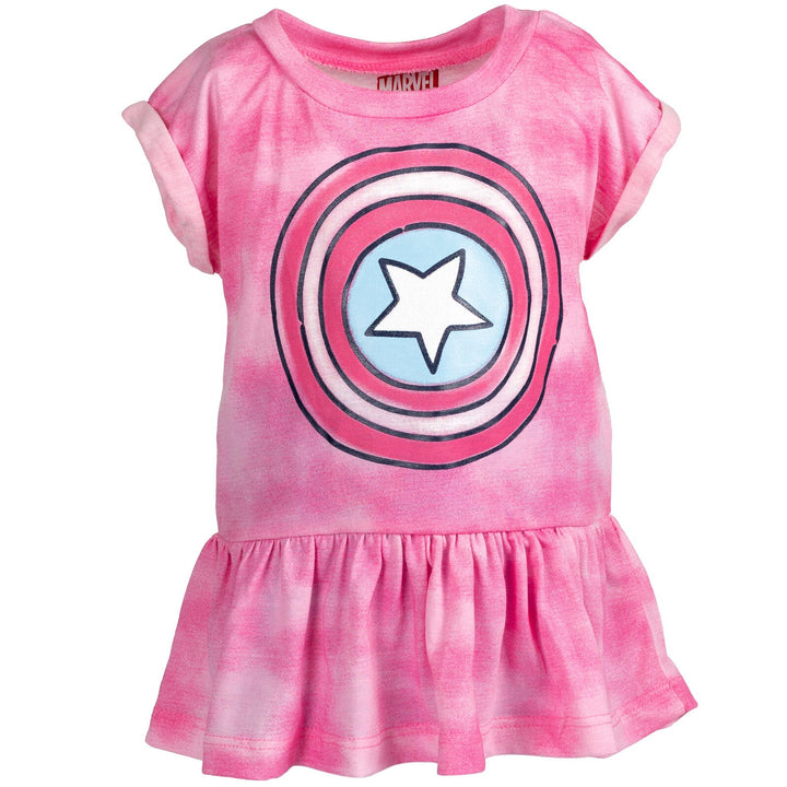 Marvel Avengers Captain America Peplum T-Shirt and Leggings Outfit Set - imagikids