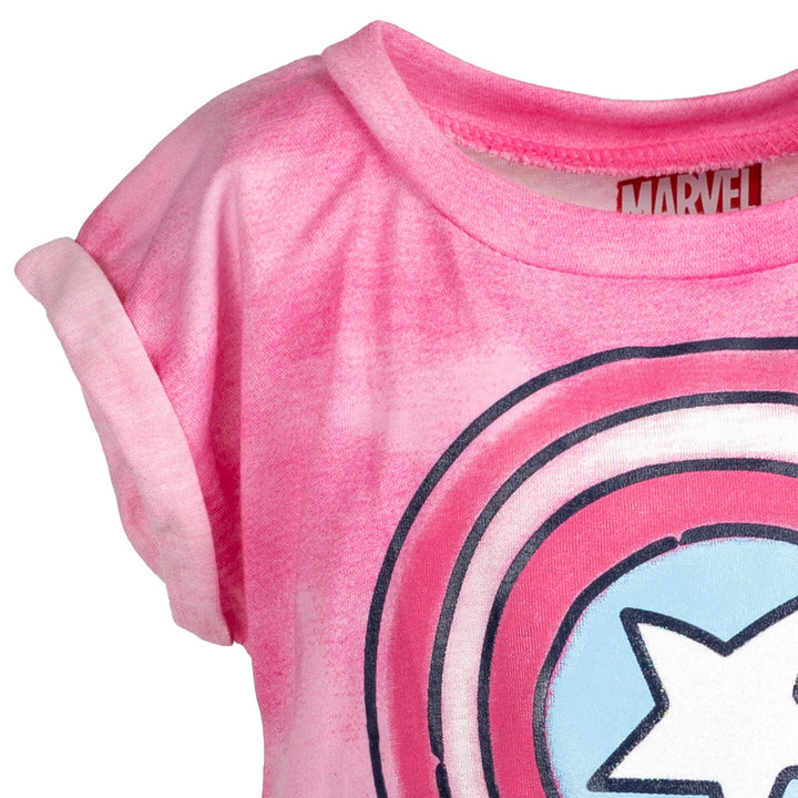 Marvel Avengers Captain America Peplum T-Shirt and Leggings Outfit Set - imagikids